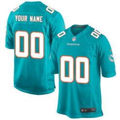 Alternative view of Miami Dolphins Aqua Game Custom Jersey - All Stitched
