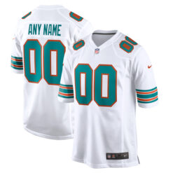 Alternative view of Miami Dolphins Alternate White Game Custom Jersey - All Stitched