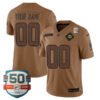 Miami Dolphins Brown 2023 Salute To Service Custom Jersey - All Stitched