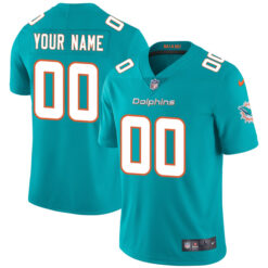 Alternative view of Miami Dolphins Aqua Vapor Untouchable Limited Custom Jersey - All Stitched