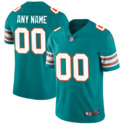 Alternative view of Miami Dolphins Alternate Aqua Vapor Untouchable Limited Custom Jersey - All Stitched