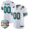 Miami Dolphins Alternate White Vapor Untouchable Limited Custom Jersey - All Stitched