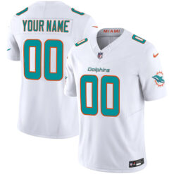 Alternative view of Miami Dolphins White Vapor F.U.S.E Limited Custom Jersey - All Stitched