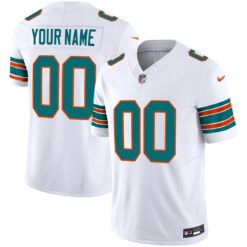 Alternative view of Miami Dolphins Alternate White Vapor F.U.S.E Limited Custom Jersey - All Stitched