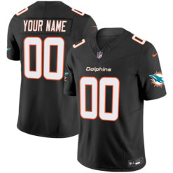 Alternative view of Miami Dolphins Black Vapor F.U.S.E Limited Custom Jersey - All Stitched