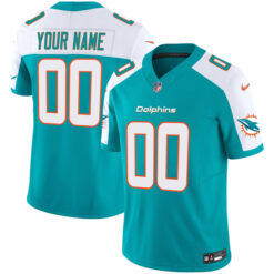 Alternative view of Miami Dolphins Alternate Aqua Vapor F.U.S.E Limited Custom Jersey - All Stitched
