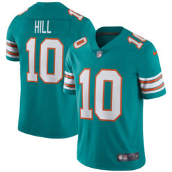 Alternative view of Tyreek Hill Miami Dolphins Alternate Aqua Vapor Untouchable Limited Jersey - All Stitched
