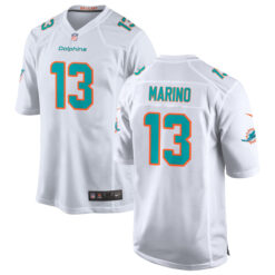Alternative view of Dan Marino Miami Dolphins White Game Jersey - All Stitched