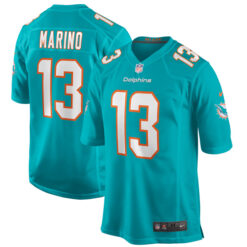 Alternative view of Dan Marino Miami Dolphins Aqua Game Jersey - All Stitched