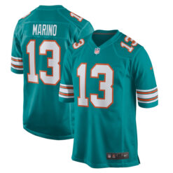 Alternative view of Dan Marino Miami Dolphins Alternate Aqua Game Jersey - All Stitched
