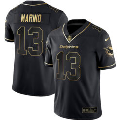 Alternative view of Dan Marino Miami Dolphins Black Gold Vapor Untouchable Limited Jersey - All Stitched