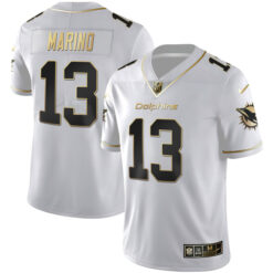 Alternative view of Dan Marino Miami Dolphins White Gold Vapor Untouchable Limited Jersey - All Stitched