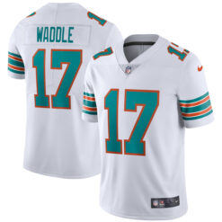Alternative view of Jaylen Waddle Miami Dolphins Alternate Aqua Vapor Untouchable Limited Jersey - All Stitched