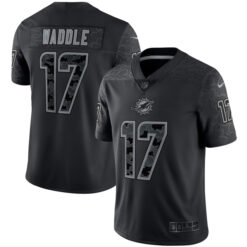 Alternative view of Jaylen Waddle Miami Dolphins Black RLFCTV Limited Jersey - All Stitched