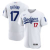shohei ohtani dodgers game jersey in white color