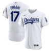 shohei ohtani dodgers game jersey in white color