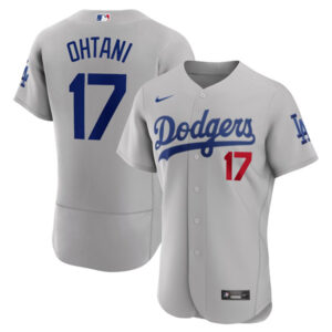 shohei ohtani dodgers game jersey in gray color