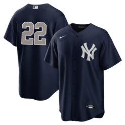 Alternative view of Juan Soto New York Yankees Alternate Navy Only Number Game Jersey - All Stitched