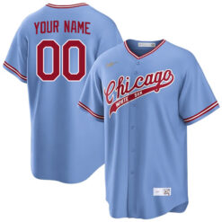 Chicago White Sox Cooperstown Road Powder Blue/Red Custom Jersey - All Stitched