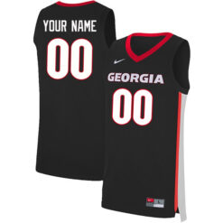 Alternative view of Georgia Bulldogs College Basketball Black Custom Jersey - All Stitched