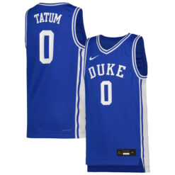 Alternative view of Jayson Tatum Duke Blue Devils Icon Custom Royal Jersey - All Stitched