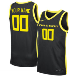 Alternative view of Oregon Ducks College Basketball Black Custom Jersey - All Stitched