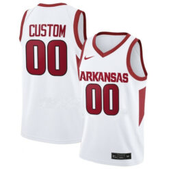 Alternative view of Arkansas Razorbacks College Basketball White Limited Custom Jersey - All Stitched