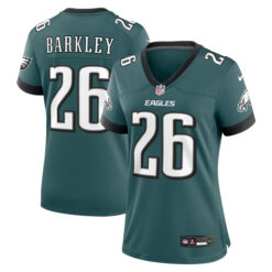Alternative view of Saquon Barkley Philadelphia Eagles Midnight Green Game Jersey - All Stitched