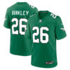 Saquon Barkley Philadelphia Eagles Green Throwback Game Jersey - All Stitched