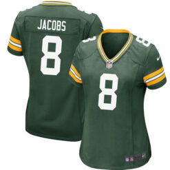 Alternative view of Josh Jacobs Green Bay Packers Green Game Jersey - All Stitched