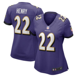 Alternative view of Derrick Henry Baltimore Ravens Purple Game Jersey - All Stitched