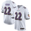 Derrick Henry Baltimore Ravens White Game Jersey - All Stitched