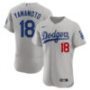Yoshinobu Yamamoto LA Dodgers Alternate Gray Stitched Jersey