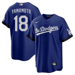Alternative view of Yoshinobu Yamamoto LA Dodgers City Connect Stitched Jersey