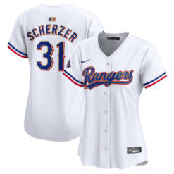 Alternative view of Max Scherzer Texas Rangers 2024 Gold Collection Jersey - All Stitched