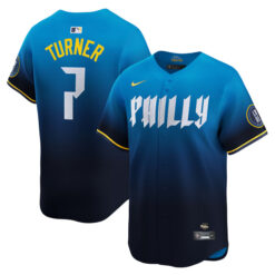 Trea Turner Philadelphia Phillies 2024 Blue City Connect "Philly" Limited Jersey - All Stitched