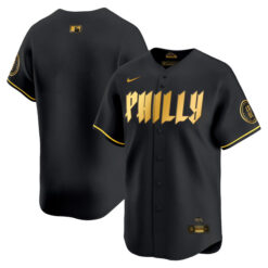 Philadelphia Phillies 2024 Black Gold City Connect "Philly" Team Limited Jersey - All Stitched