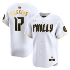 Rhys Hoskins Philadelphia Phillies 2024 White Gold City Connect "Philly" Limited Jersey - All Stitched