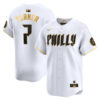 Trea Turner Philadelphia Phillies 2024 White Gold City Connect "Philly" Limited Jersey - All Stitched