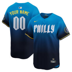 Philadelphia Phillies 2024 Blue City Connect "Philly" Custom Limited Jersey - All Stitched
