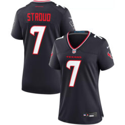 Alternative view of CJ Stroud Houston Texans Navy Game Jersey - All Stitched