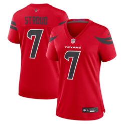Alternative view of CJ Stroud Houston Texans Red Game Jersey - All Stitched