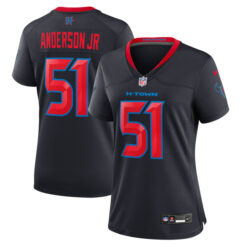 Alternative view of Will Anderson Jr. Houston Texans 2nd Navy Game Jersey - All Stitched