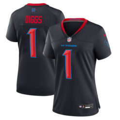 Alternative view of Stefon Diggs Houston Texans 2nd Navy Game Jersey - All Stitched