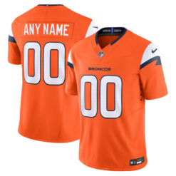 Denver Broncos Orange Custom Vapor F.U.S.E Limited Jersey - All Stitched