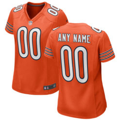 Alternative view of Chicago Bears Orange Game Custom Jersey - All Stitched