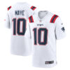 Drake Maye New England Patriots White Game Stitched Jersey