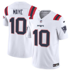 Drake Maye New England Patriots White Vapor F.U.S.E Limited Jersey - All Stitched