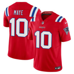 Drake Maye New England Patriots Red Vapor F.U.S.E Limited Jersey - All Stitched