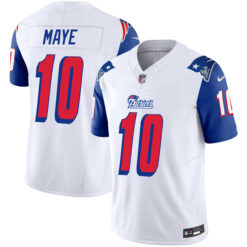 Drake Maye New England Patriots 1996 Throwback Stitched Jersey - Royal Sleeve